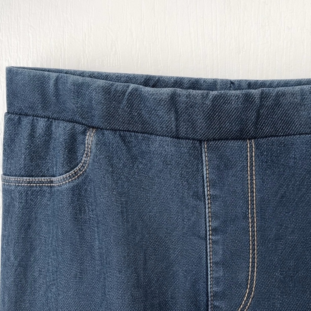 NWOT-H&M Girls' Wide-Leg Pull-On Jeans in Blue Size:9-10 - Picture 3 of 9